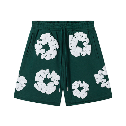 Denim Tree Green Shorts